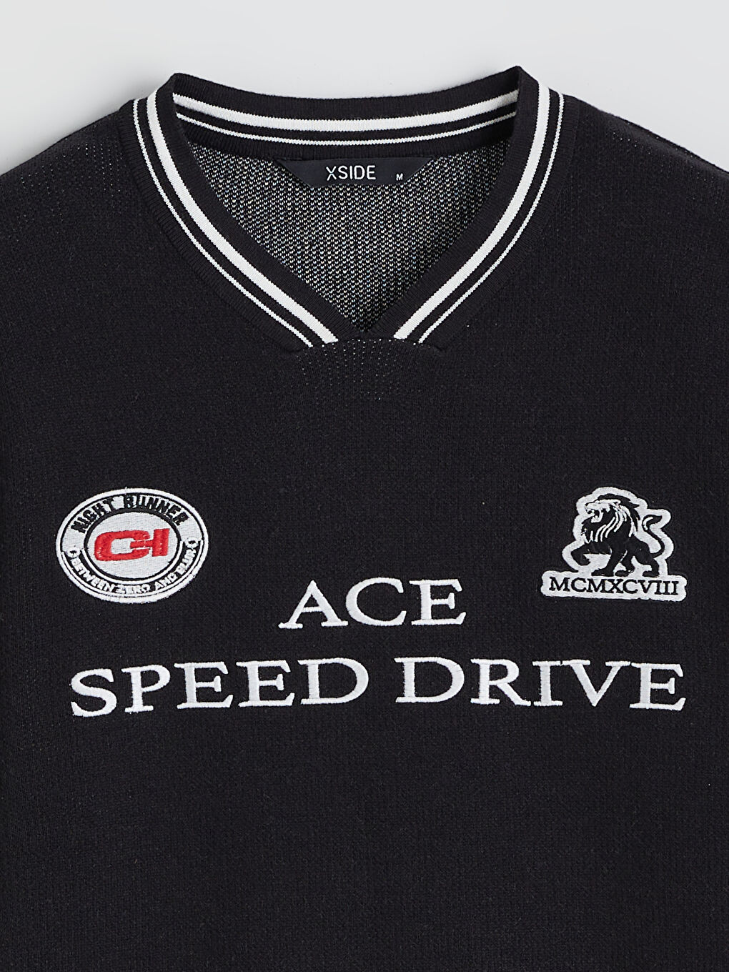 V-Neck Printed Men's Knit Sweater-5