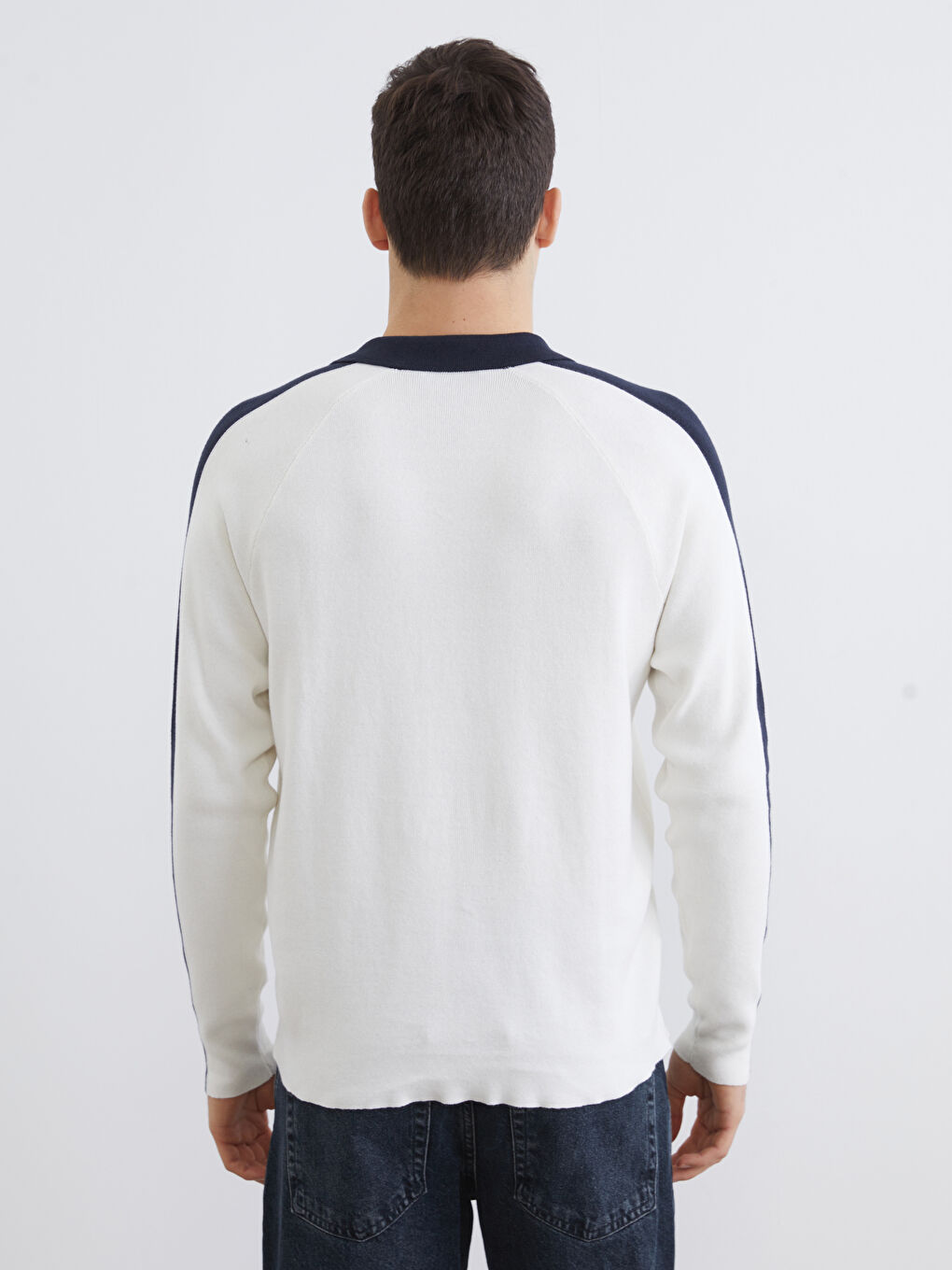 Поло Яка Мъжки Трикотажен Пуловер-3