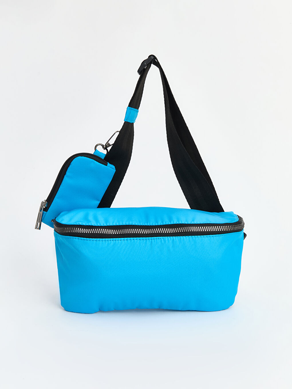 Mavi Fermuarlı Kadın Omuz Çantası