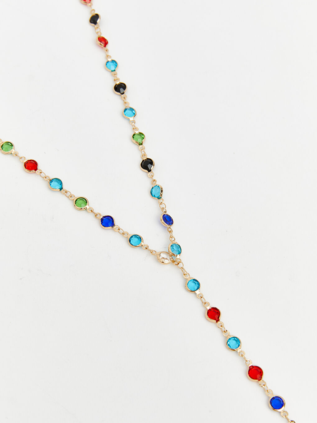 Sarı Taşlı Kadın Zincir Kolye-1