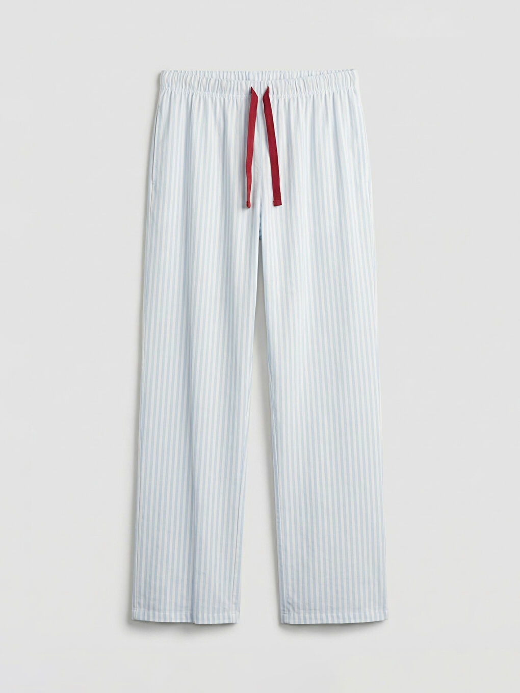 Mavi Beli Lastikli Çizgili Kadın Pijama Altı