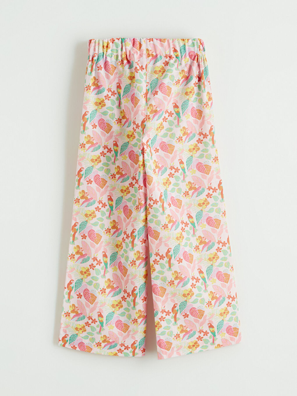 Lila Beli Lastikli Desenli Kız Çocuk Pantolon