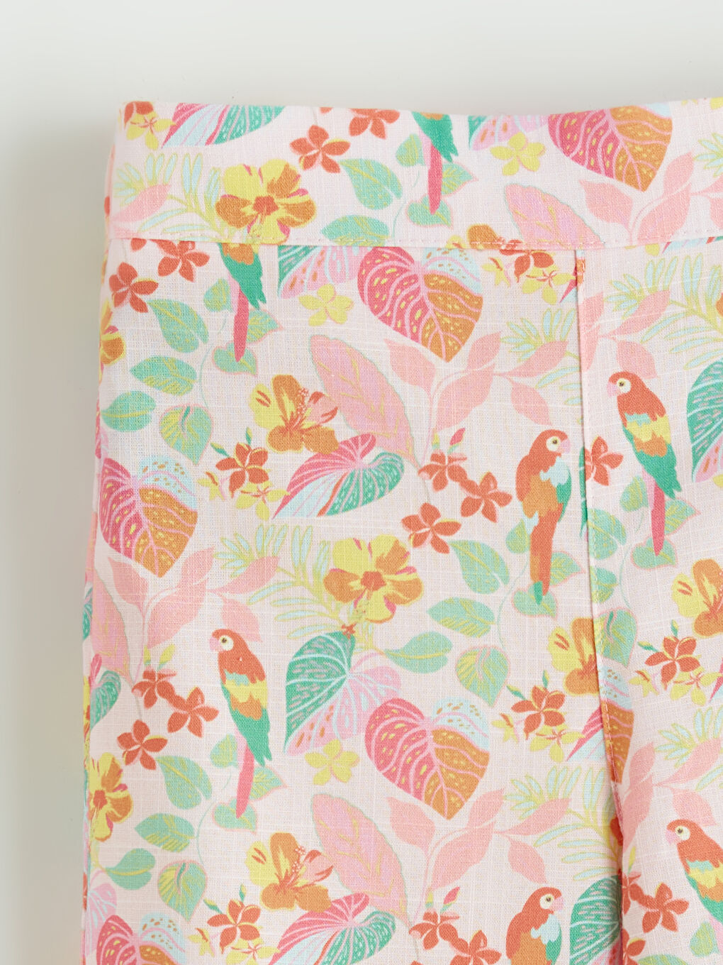 Lila Beli Lastikli Desenli Kız Çocuk Pantolon-1