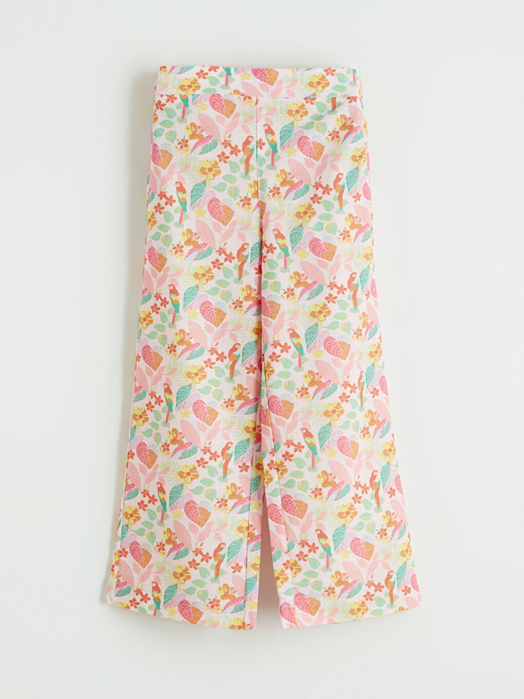 Lila Beli Lastikli Desenli Kız Çocuk Pantolon-2