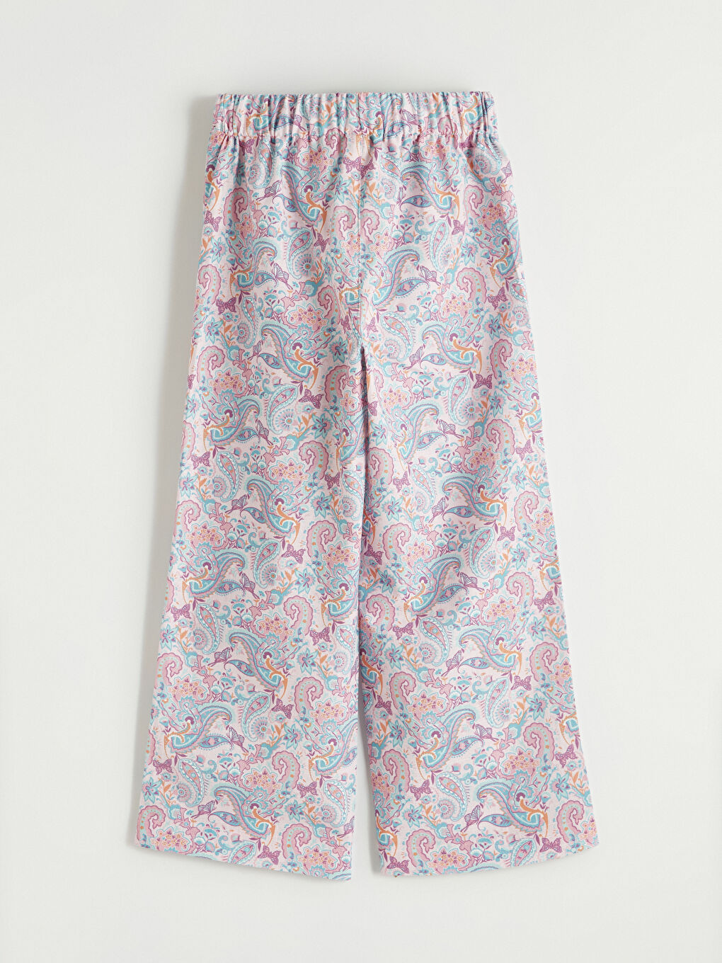 Pembe Beli Lastikli Desenli Kız Çocuk Pantolon-2