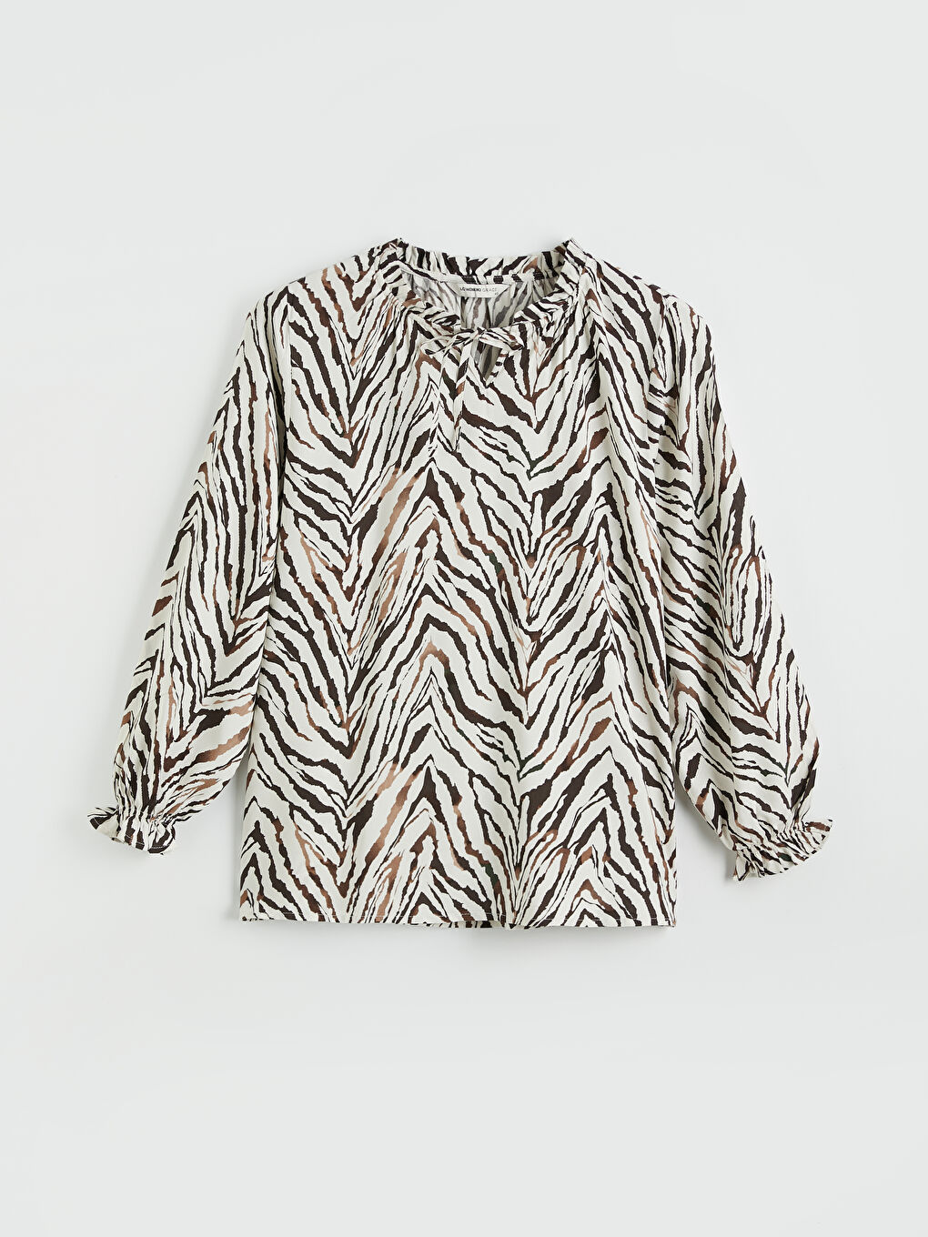 Blouse à motifs à col lavallière pour femme-4