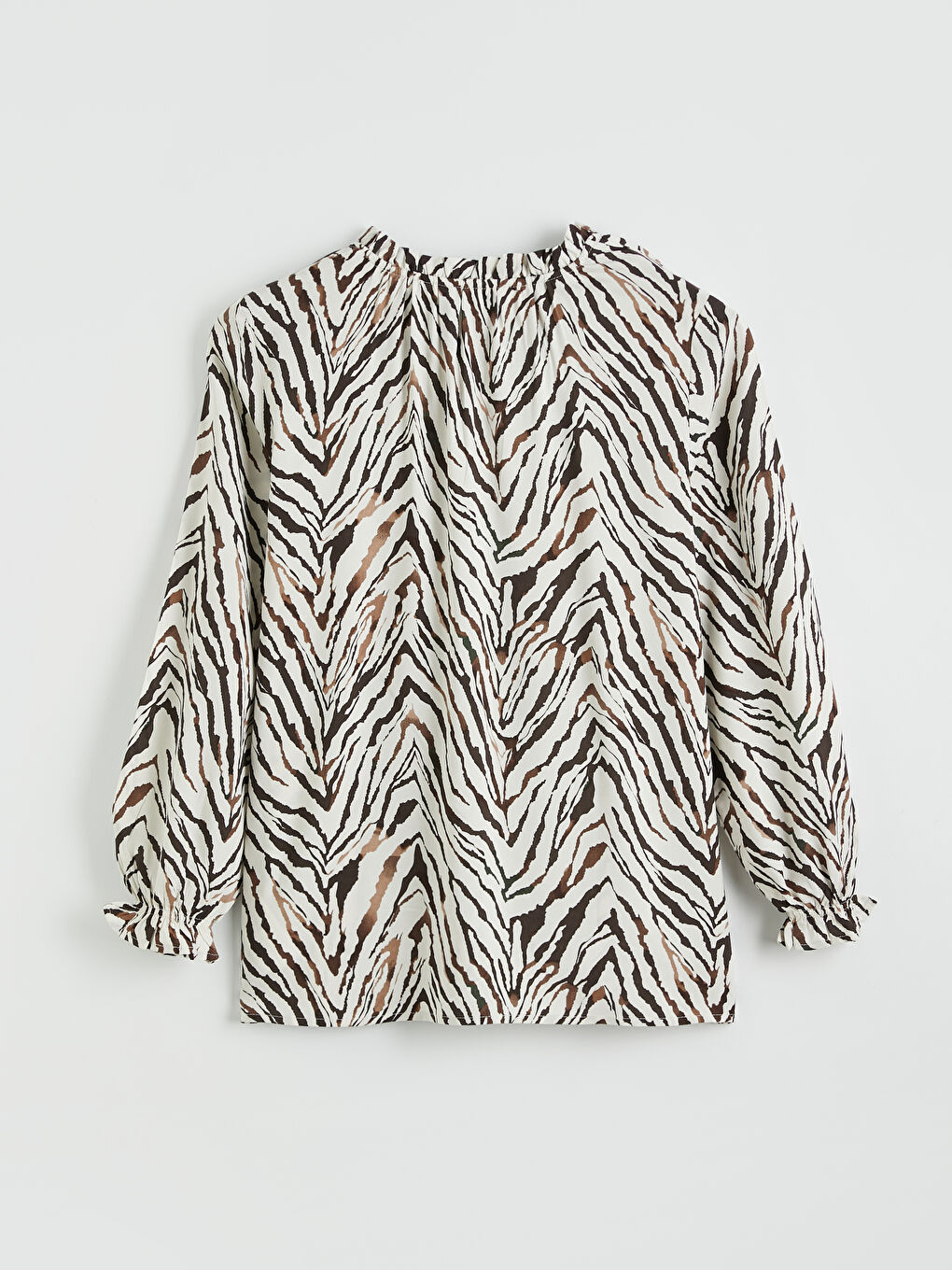 Blouse à motifs à col lavallière pour femme-5