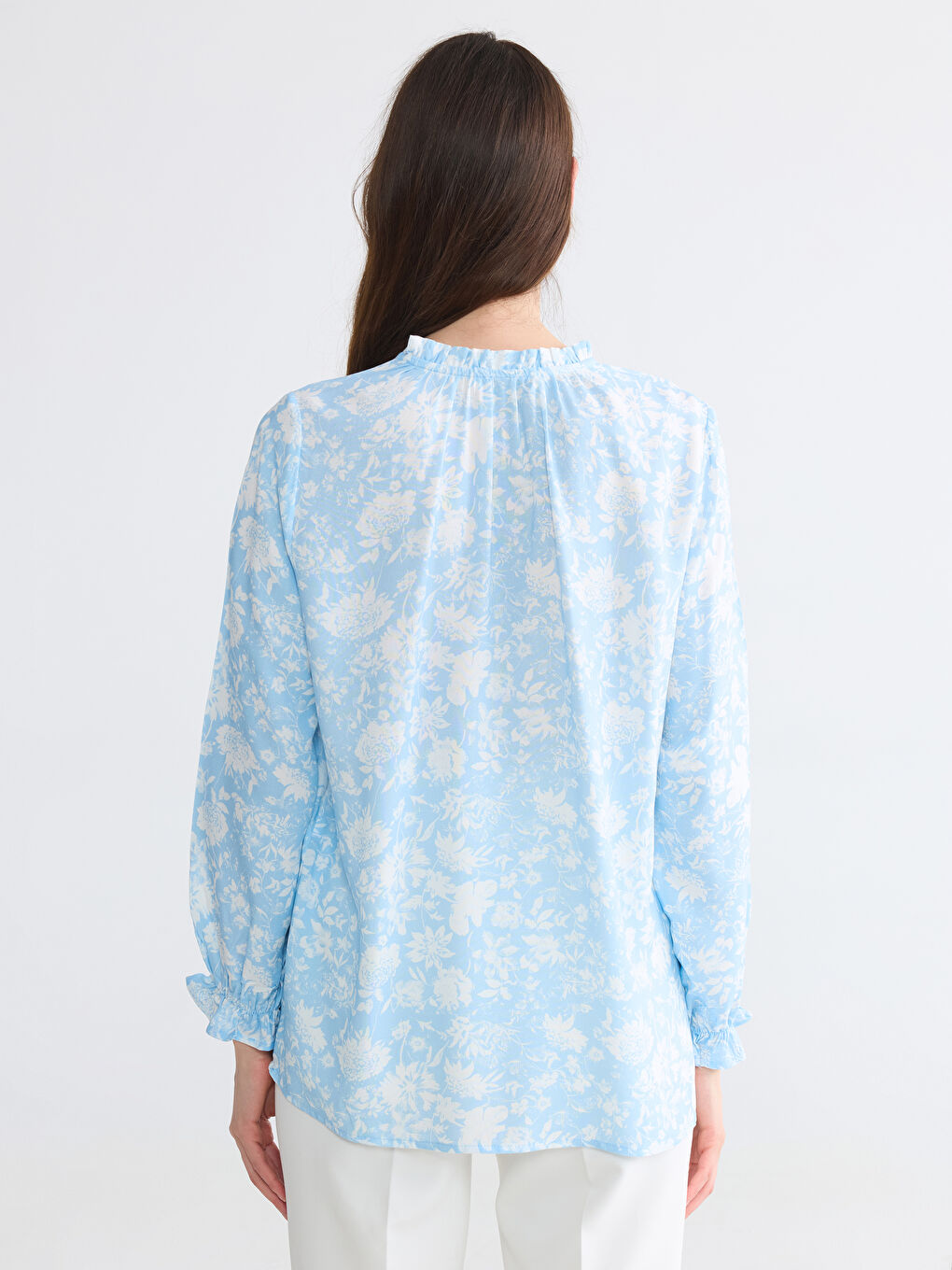 Tie Neck Floral Blouse-3