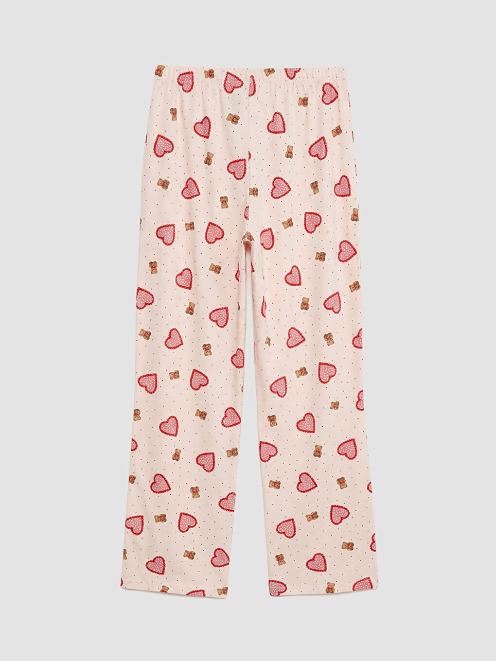 Pembe Gömlek Yaka Desenli Kadın Pijama Takım-4