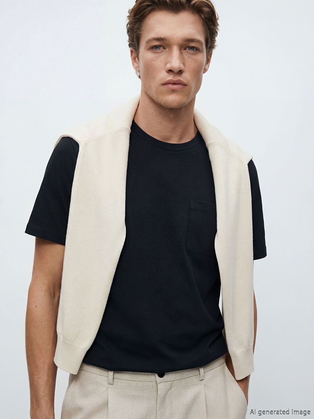 Siyah Bisiklet Yaka Erkek Tişört