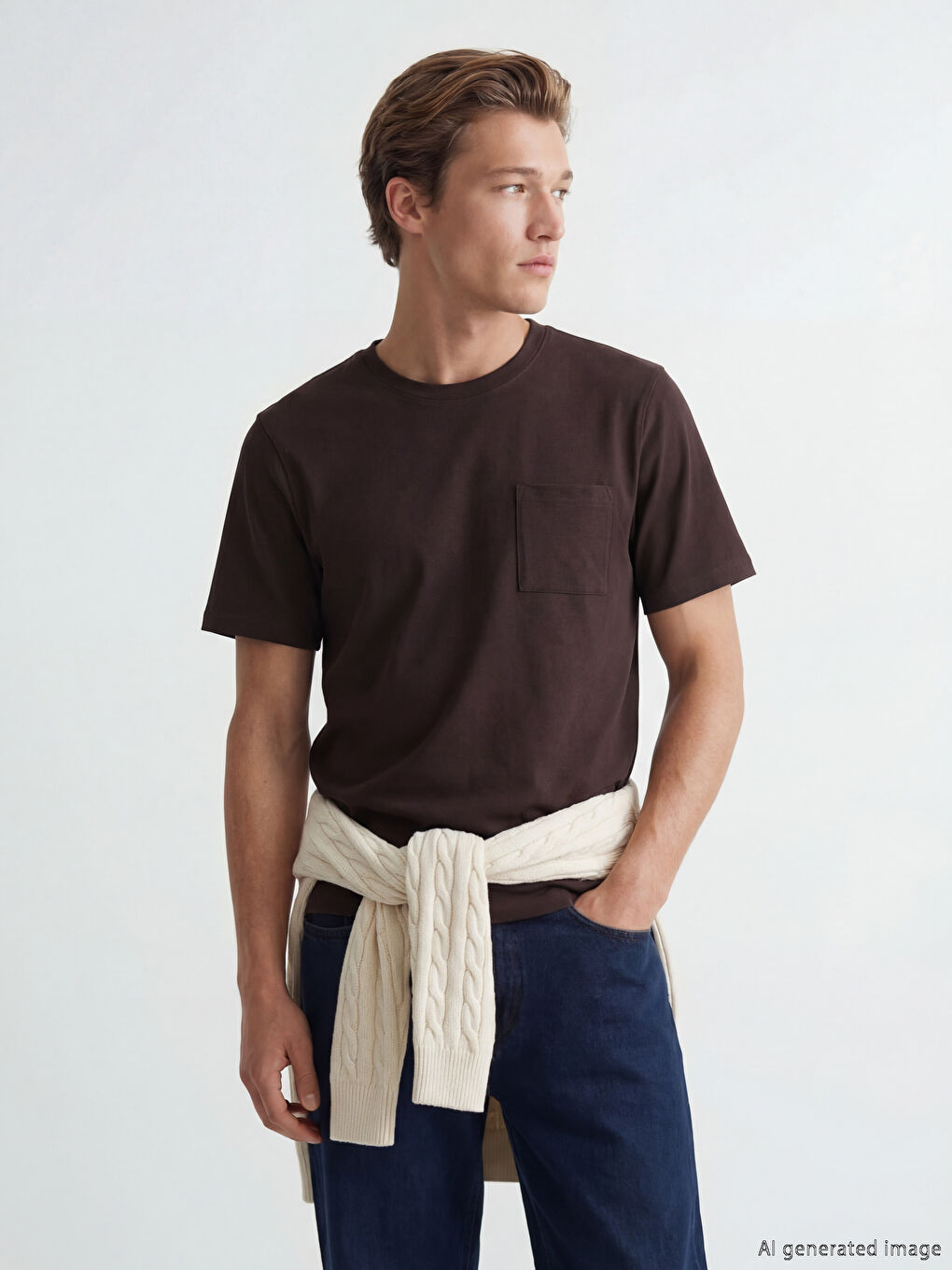 Mürdüm Bisiklet Yaka Erkek Tişört