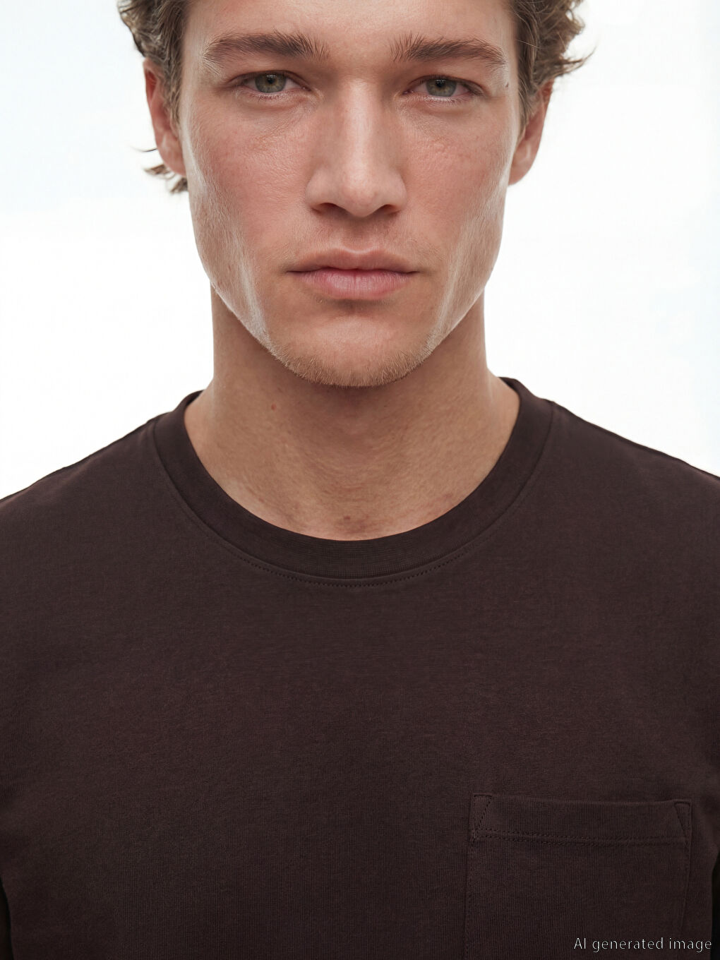 Mürdüm Bisiklet Yaka Erkek Tişört-2