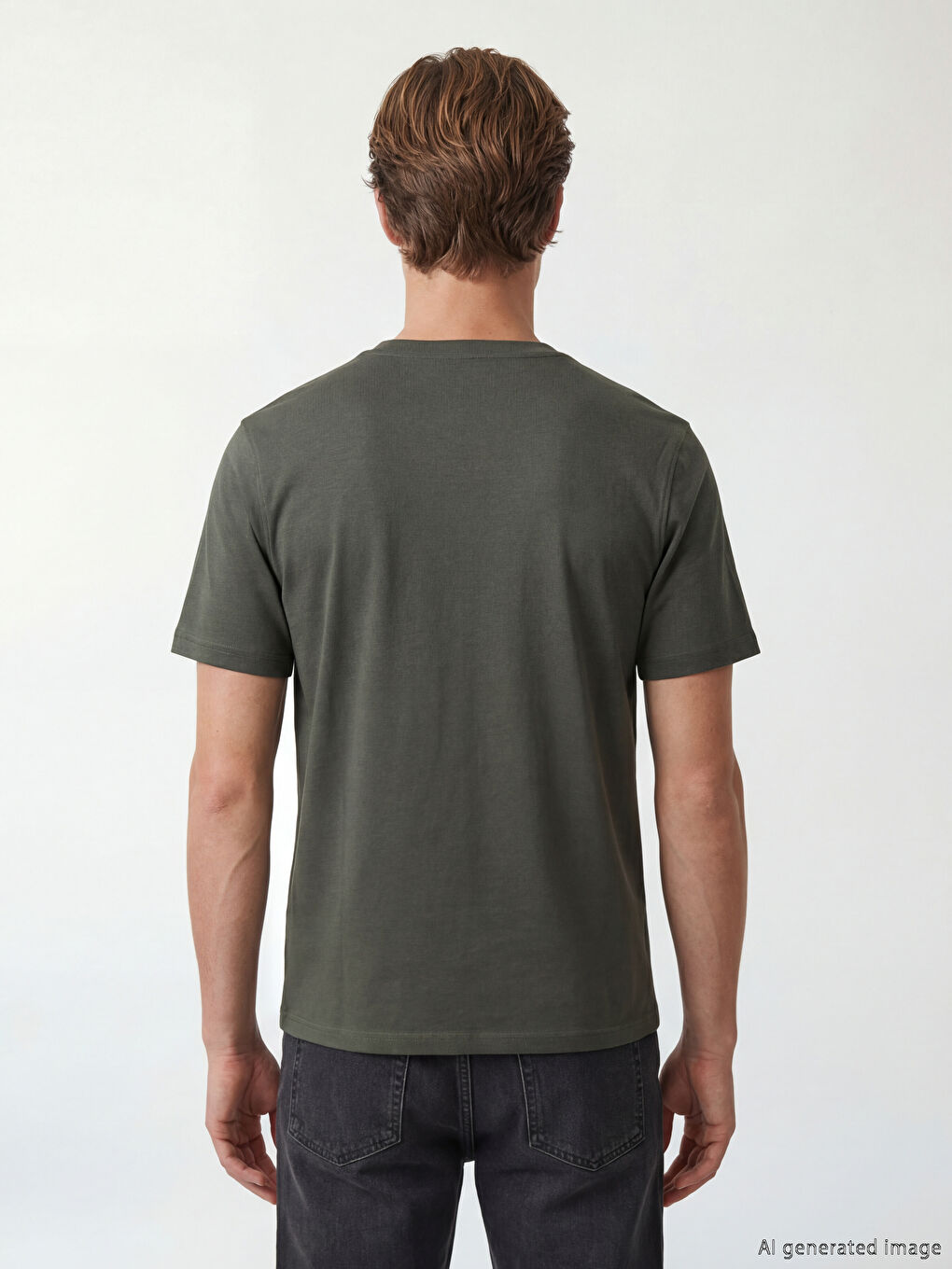 Мъж Каки Тениска-3