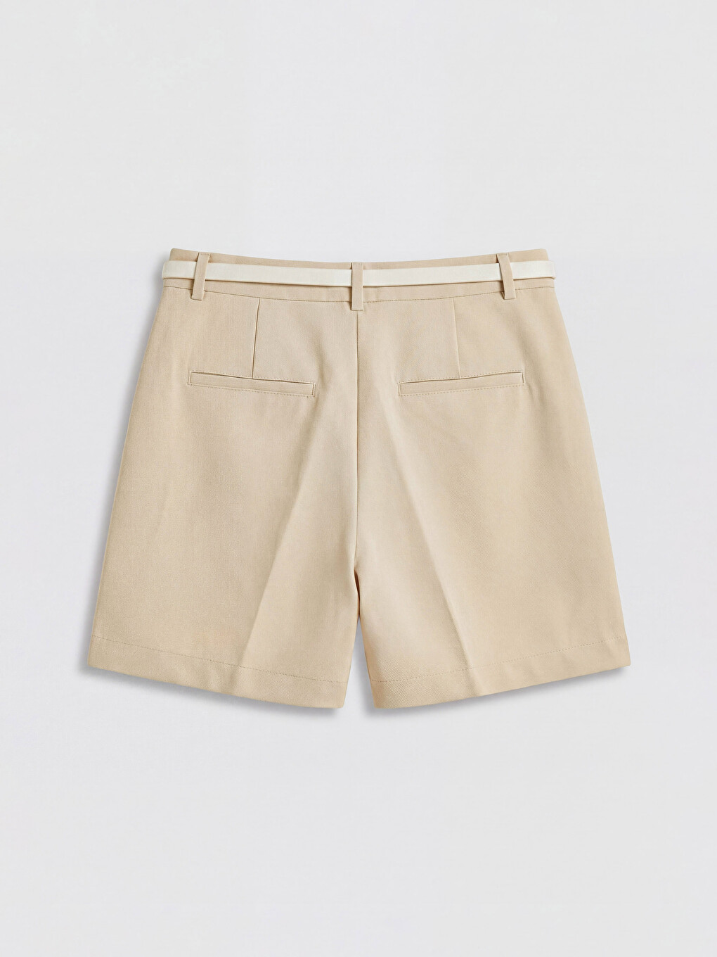 Belted Women's Pleated Shorts-5