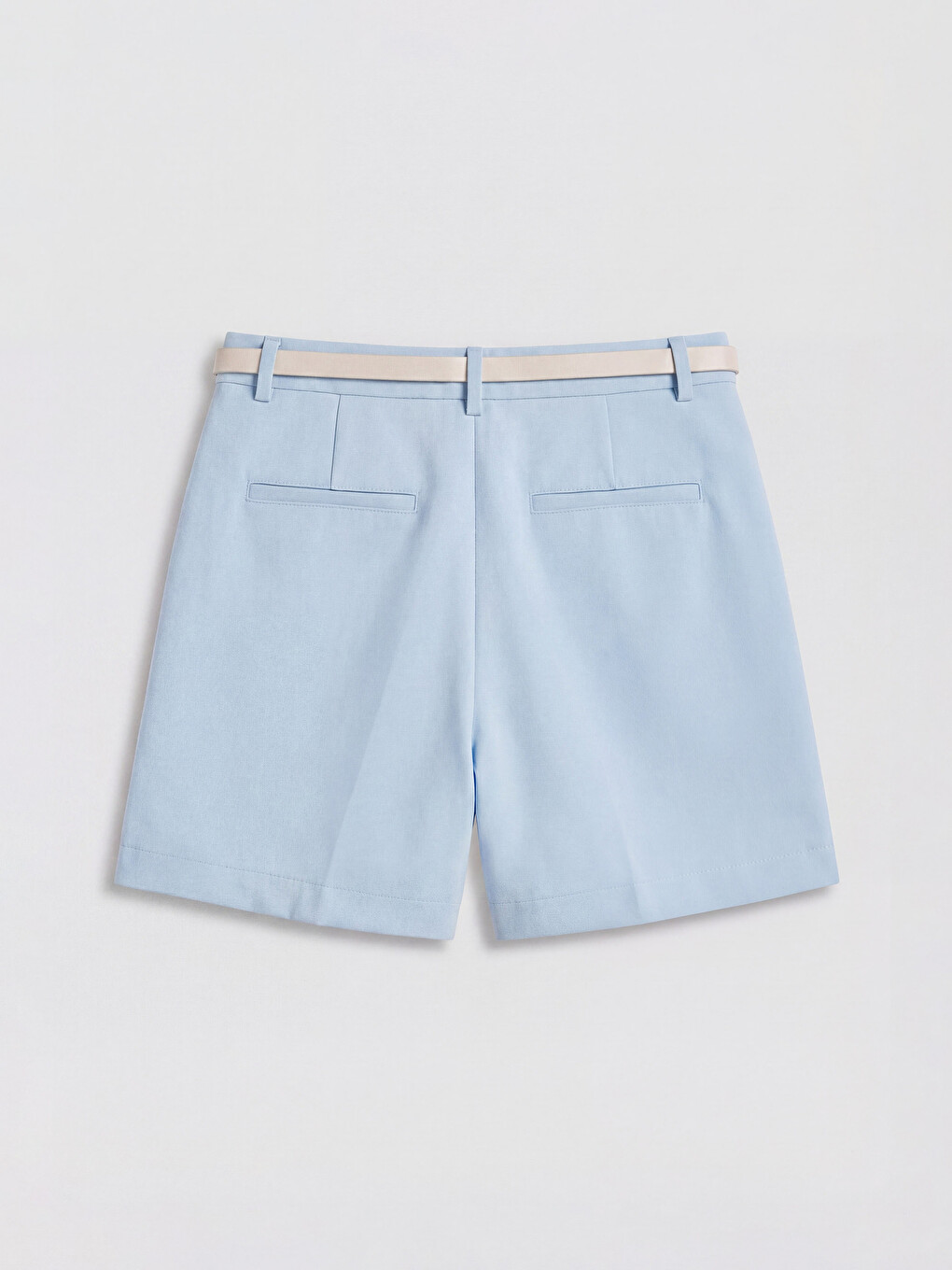 Belted Women's Pleated Shorts-5