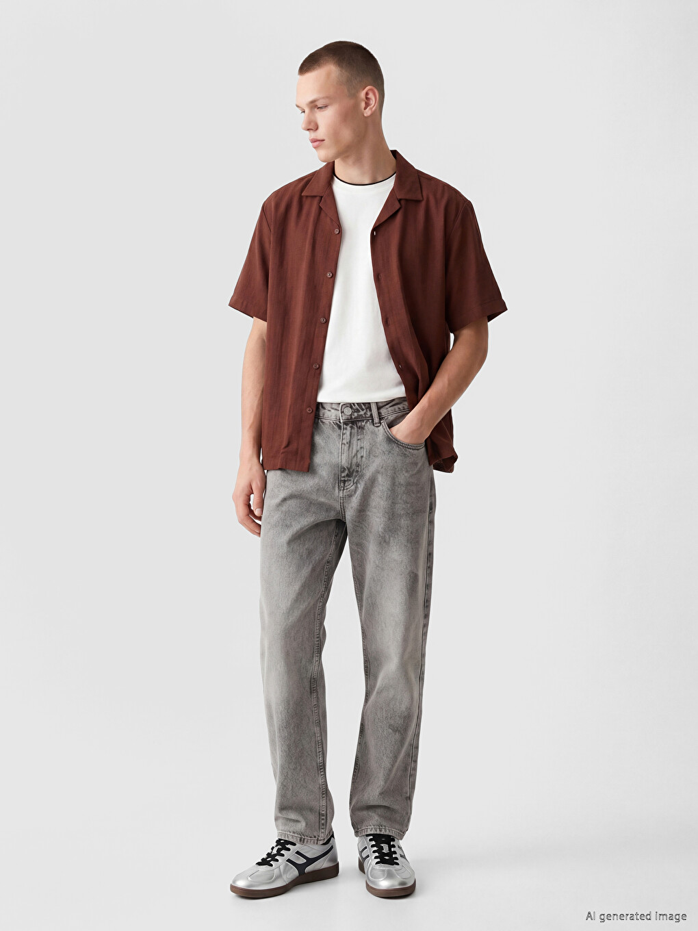 Man Brown Shirt-1