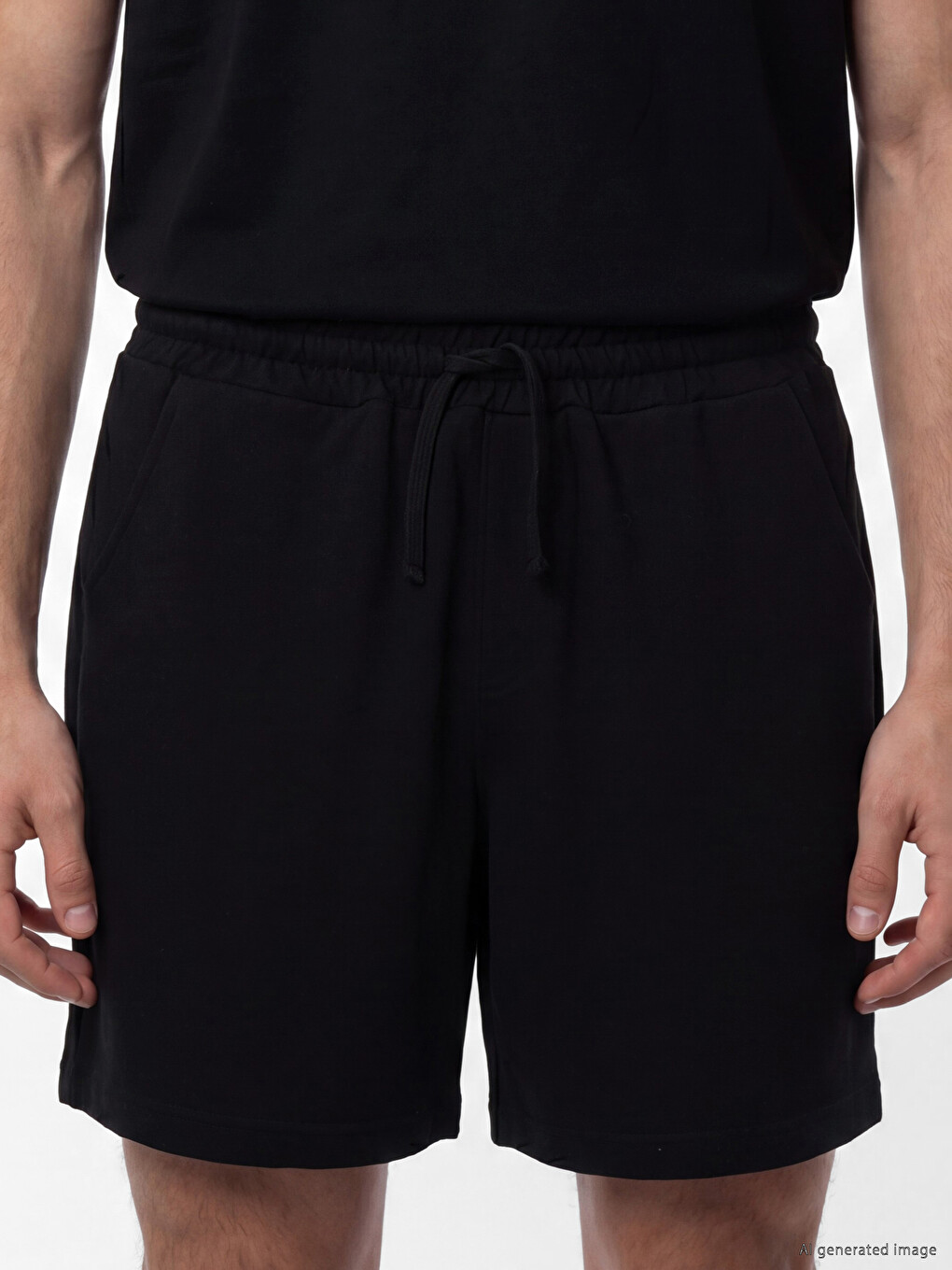 Siyah Regular Fit Erkek Şort-2