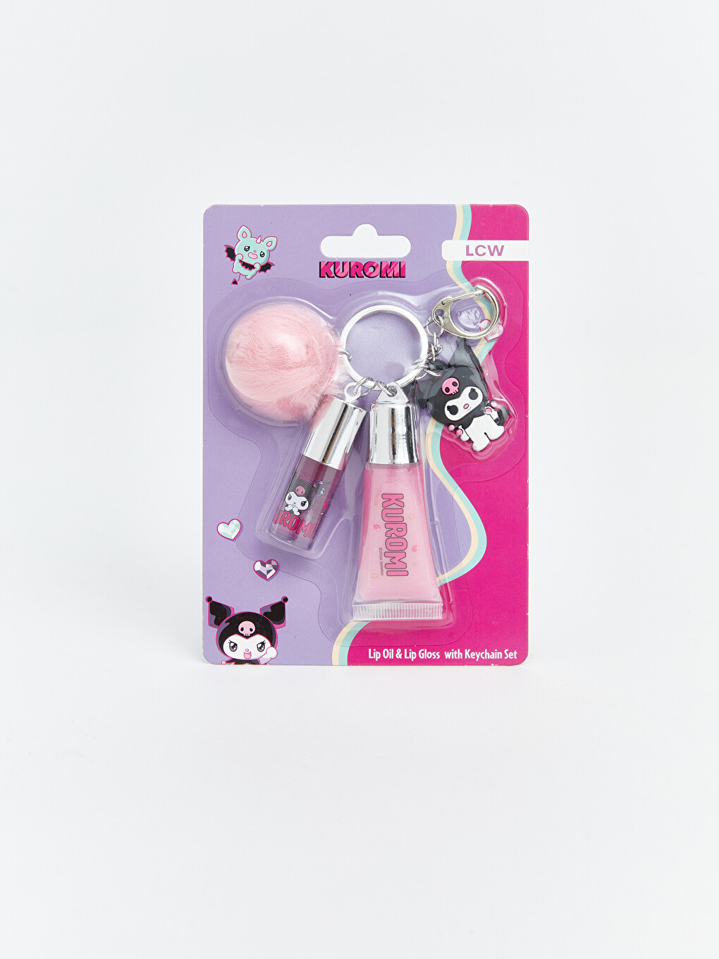 Kuromi Baskılı Kız Çocuk Lip Gloss ve Anahtarlık-1