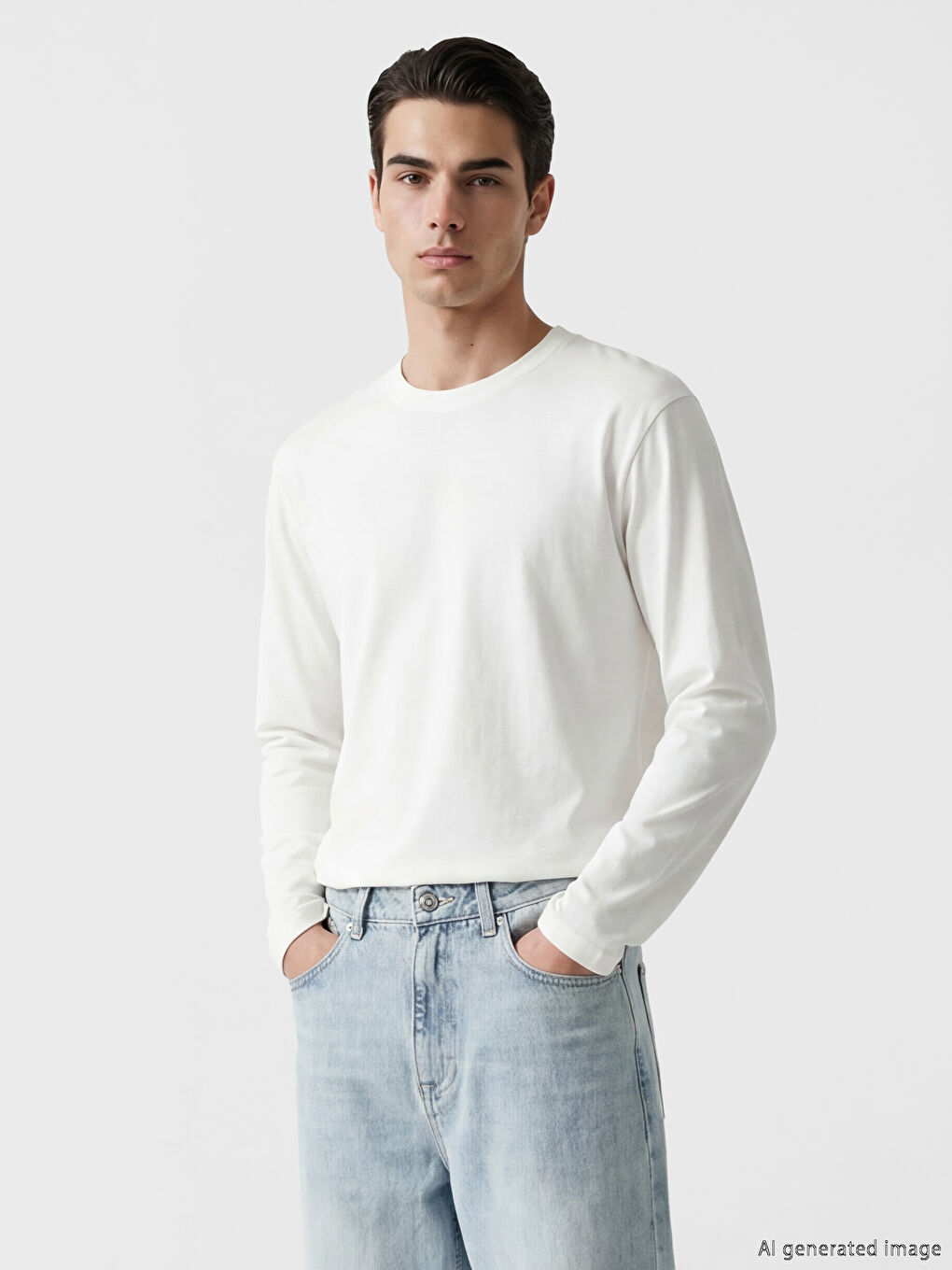 Bisiklet Yaka Erkek Sweatshirt