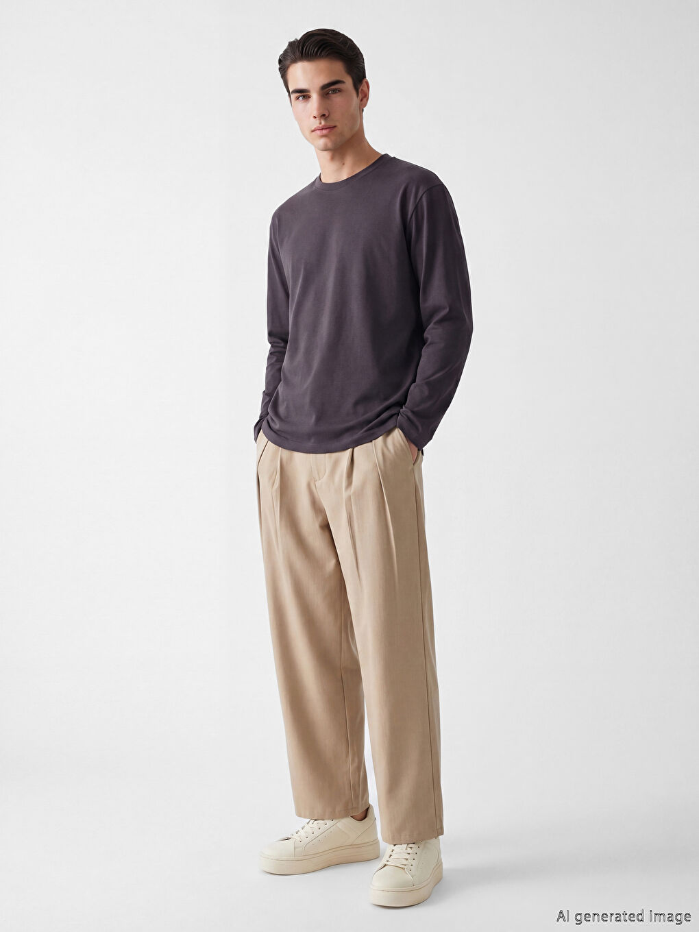 Bisiklet Yaka Erkek Sweatshirt-1