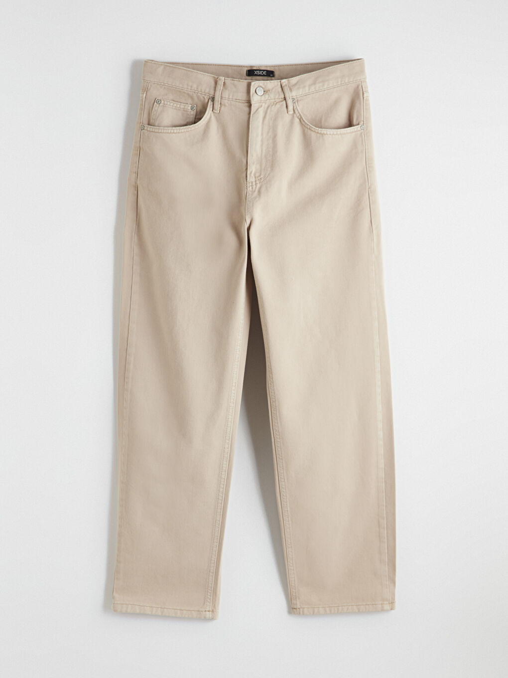 Bej Standart Kalıp Gabardin Erkek Pantolon-4