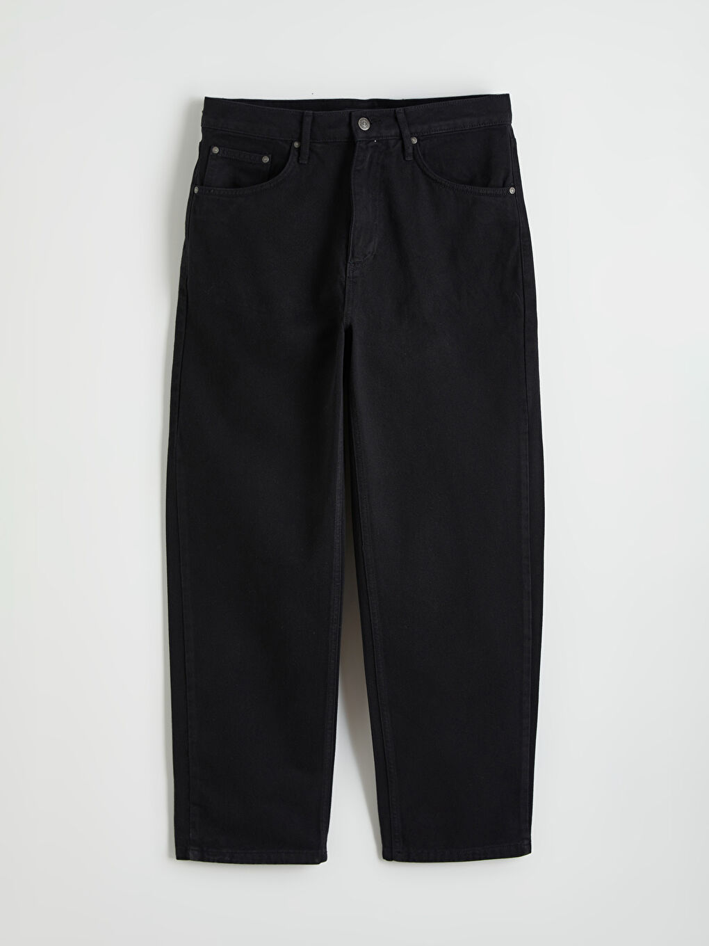 Siyah Standart Kalıp Gabardin Erkek Pantolon-4