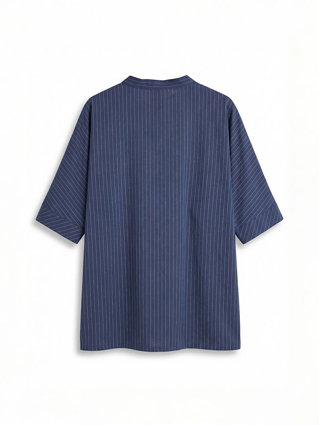 Notch Neck Striped Oversize Blouse-5