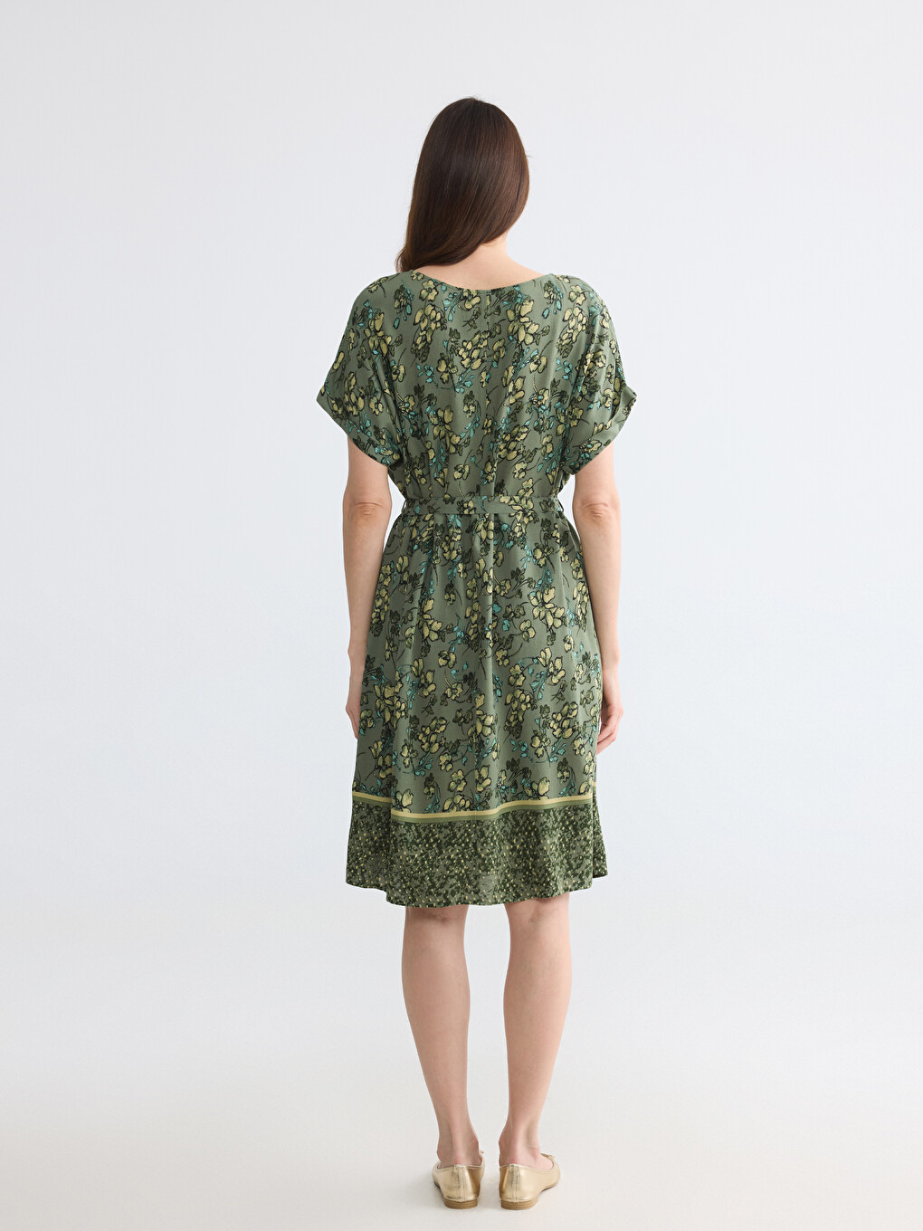 Robe Mini Évasée en Popeline à Motif Floral-3