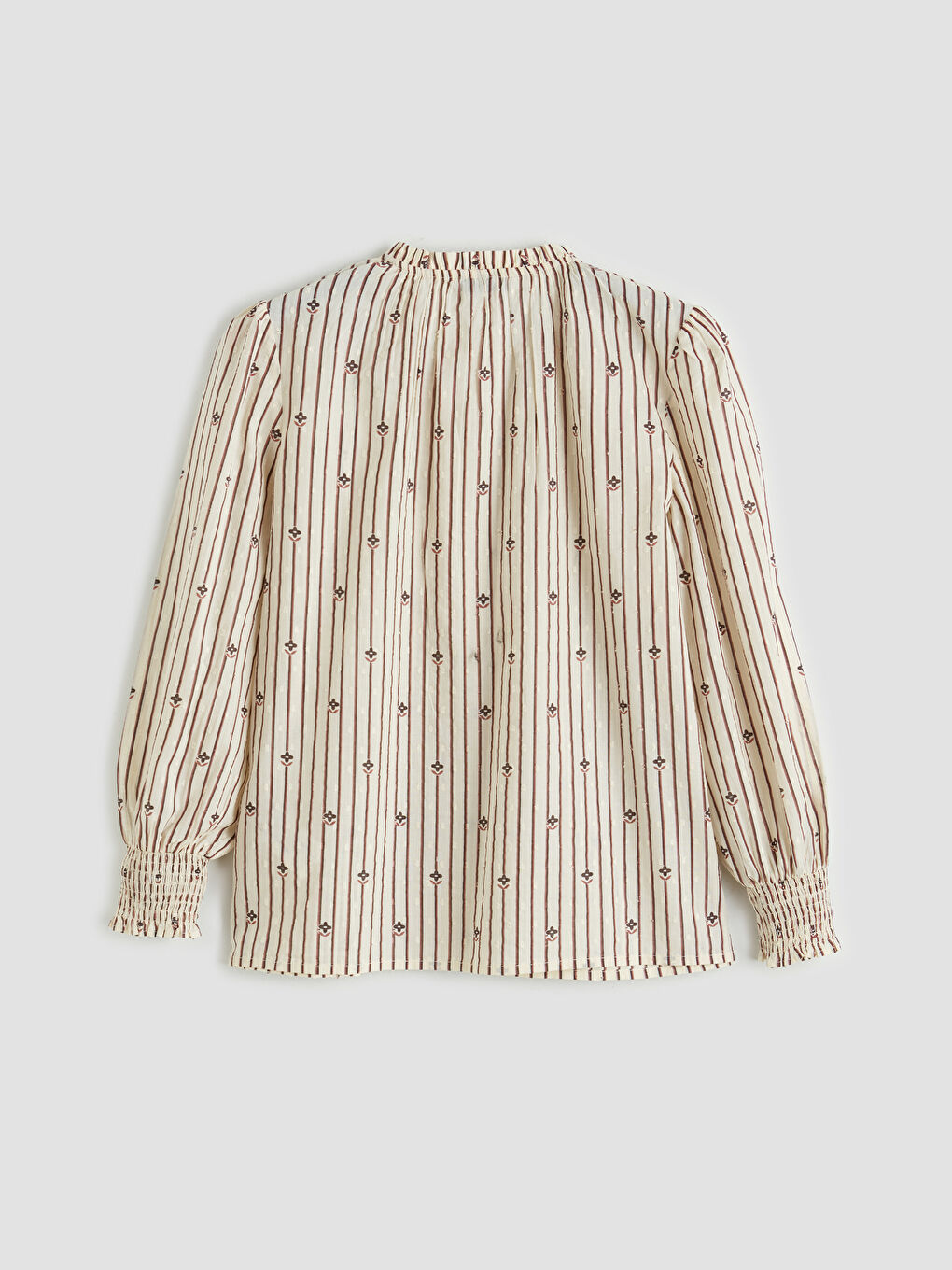 Ruffled Grandad Collar Blouse-5