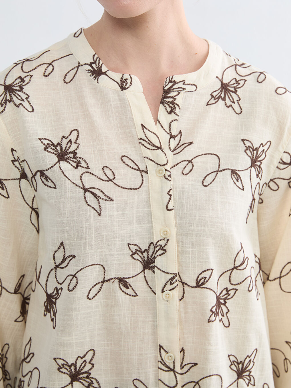 Γυναίκα ΕΚΡΟΥ Πουκάμισο-2