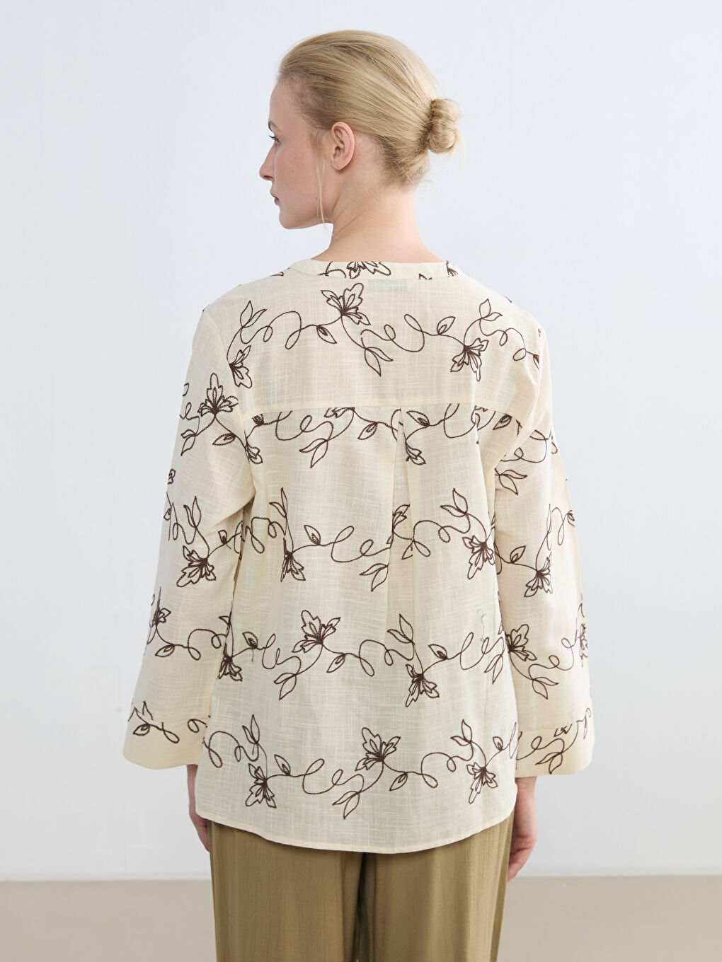 Γυναίκα ΕΚΡΟΥ Πουκάμισο-3