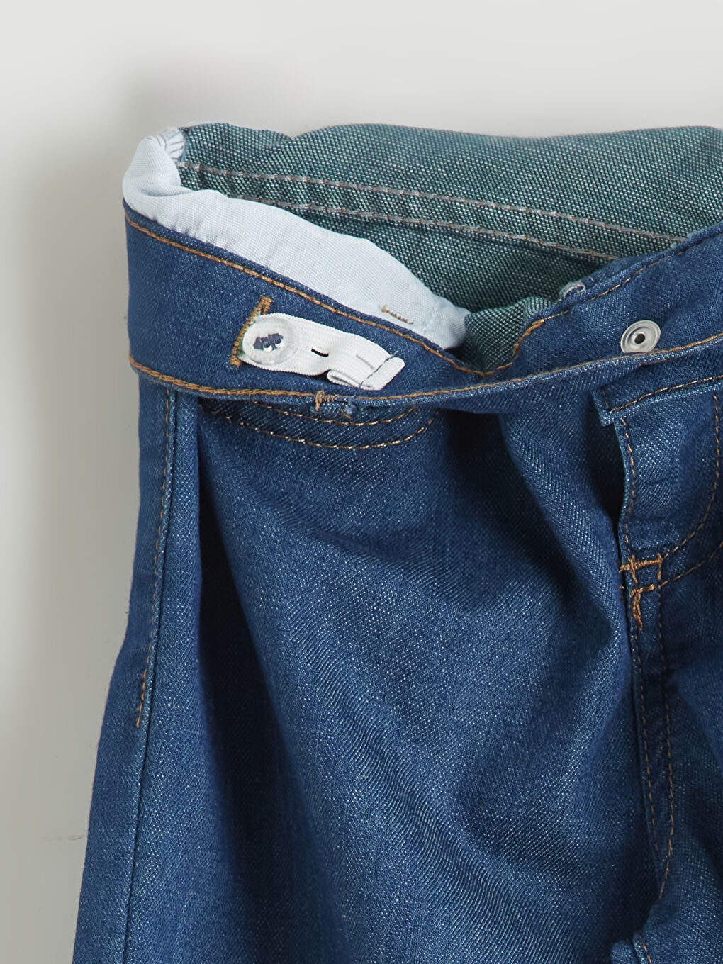 İndigo Wideleg Kız Çocuk Jean Pantolon-1