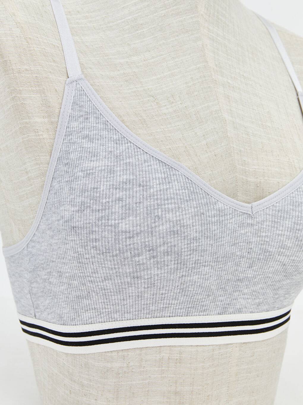 Gri Balensiz Pedli Düz Büstiyer-2