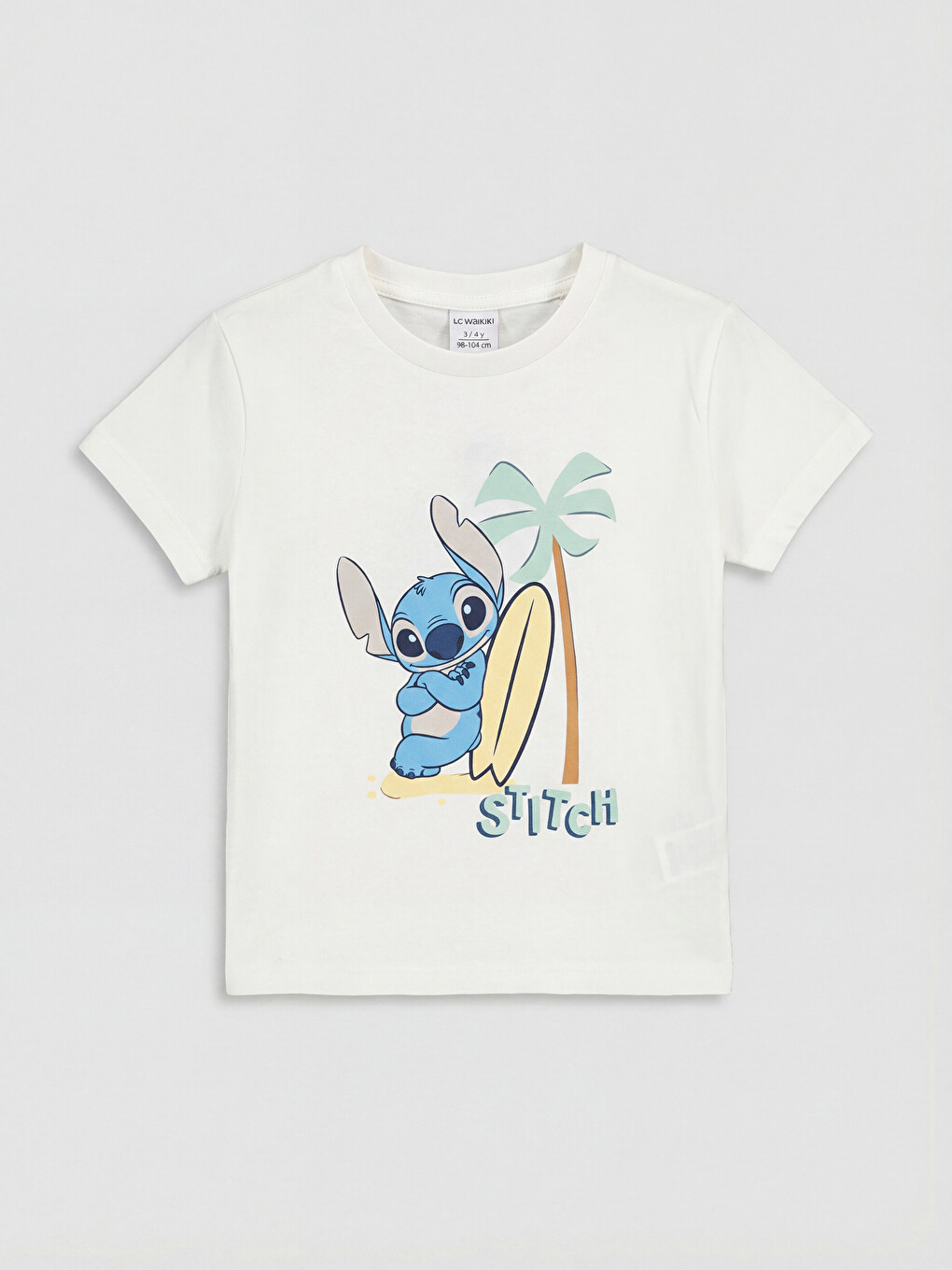Ekru Stitch Baskılı Erkek Bebek Tişört