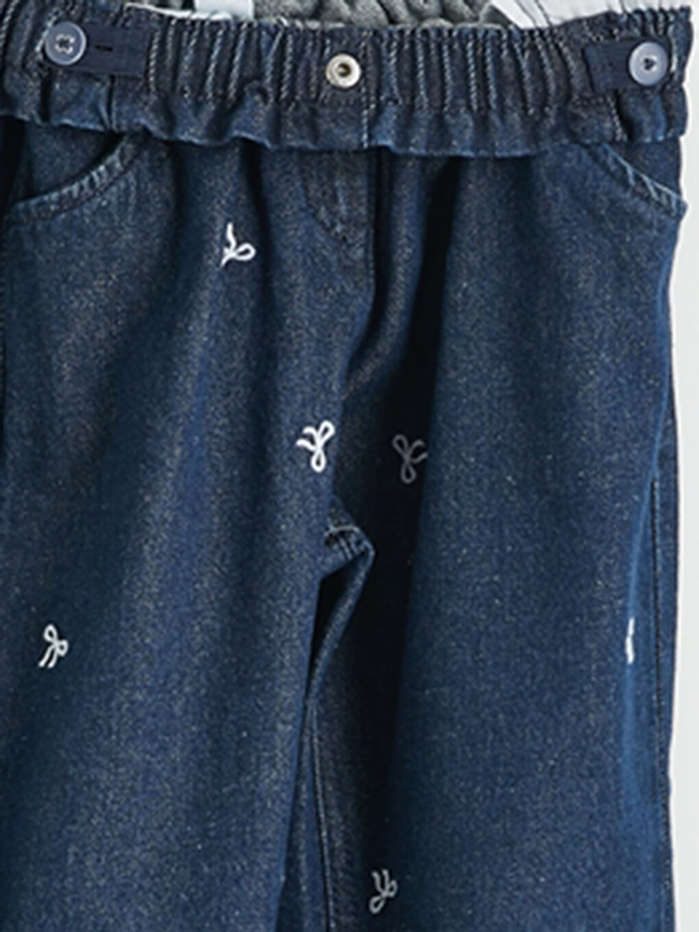 Dečije ženske farmerke sa podesivim elastičnim pojasom-1