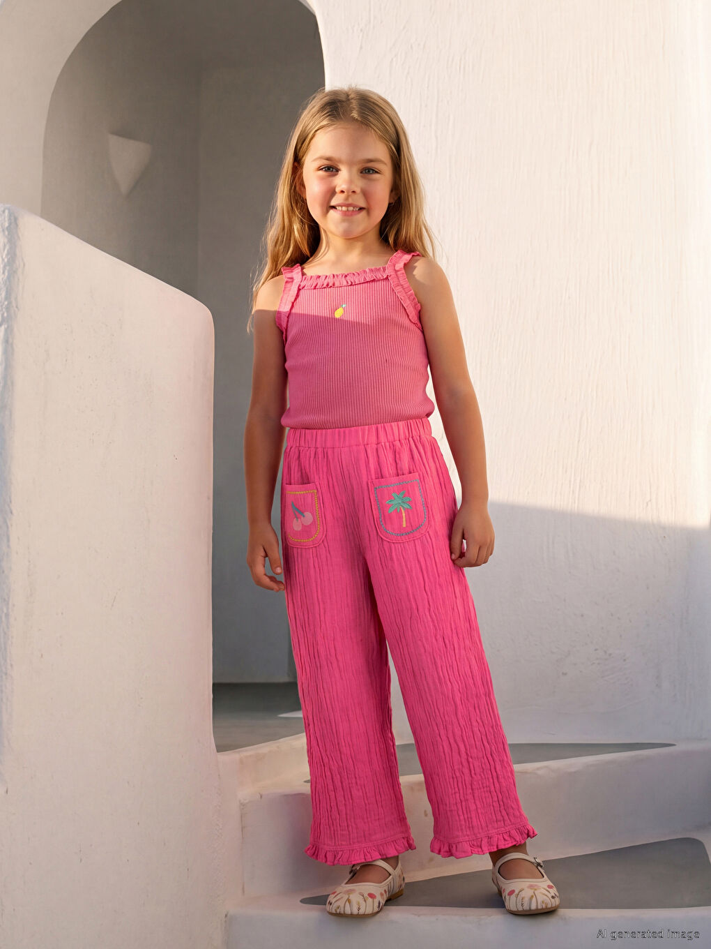 Girls' Embroidered Trousers