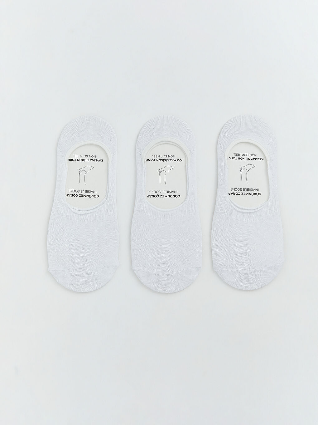 Beyaz Erkek Babet Çorap 3'lü