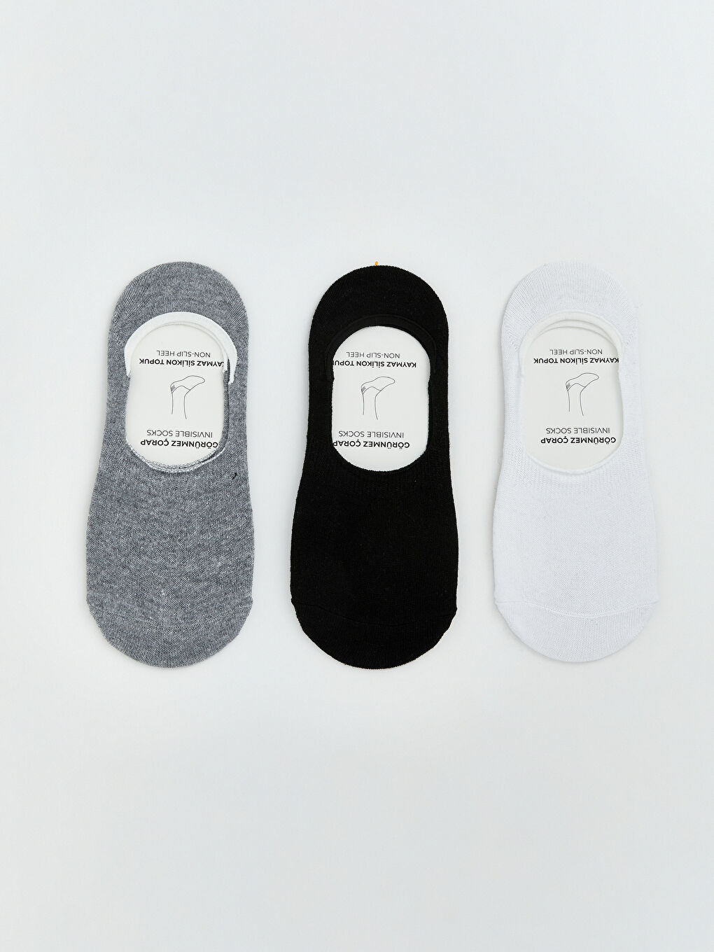 Beyaz Erkek Babet Çorap 3'lü