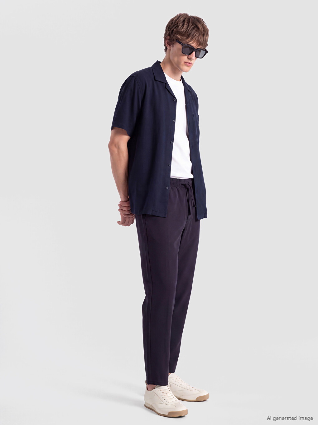 Relaxed Fit Linen-look Men's Shirt-1