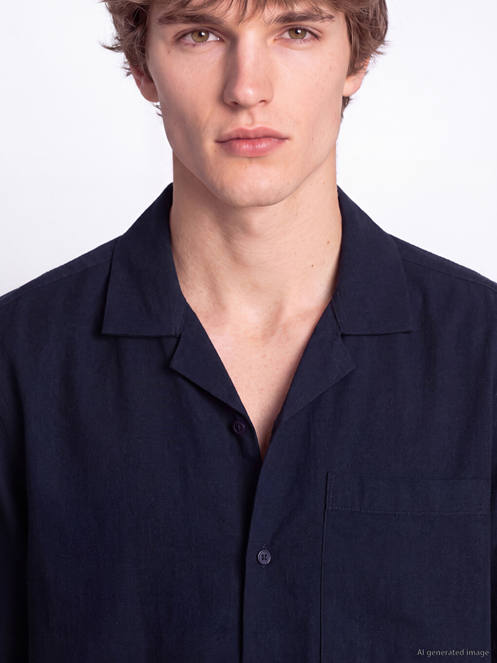 Relaxed Fit Linen-look Men's Shirt-2