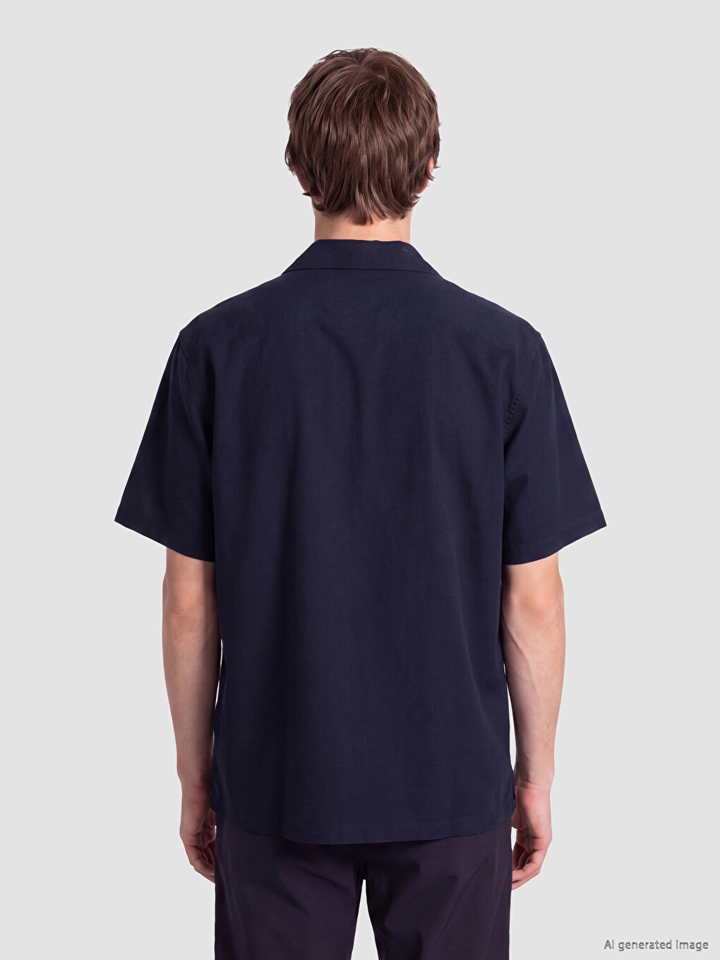 Relaxed Fit Linen-look Men's Shirt-3