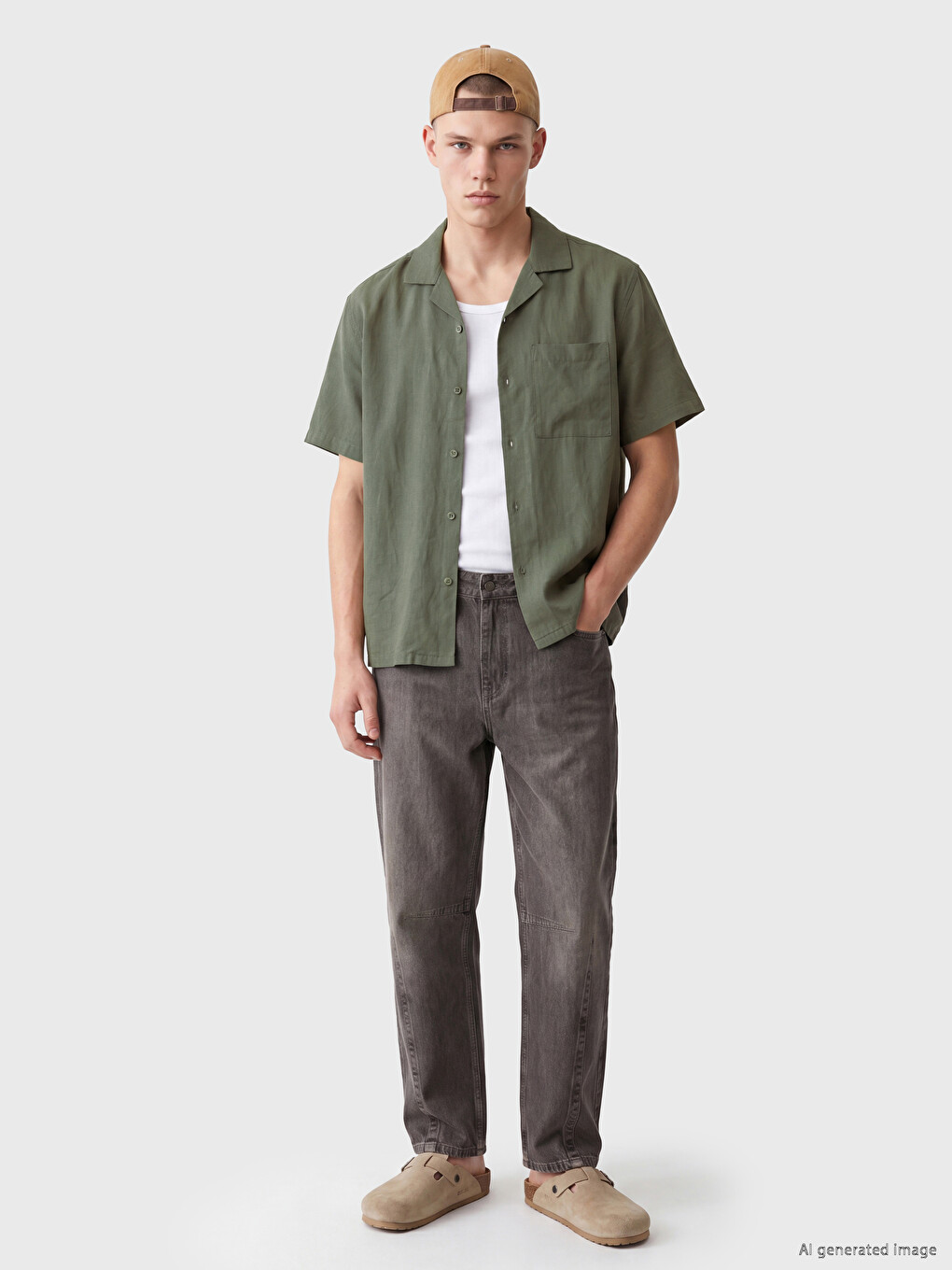 Relax Fit Linen-look Men's Shirt-1