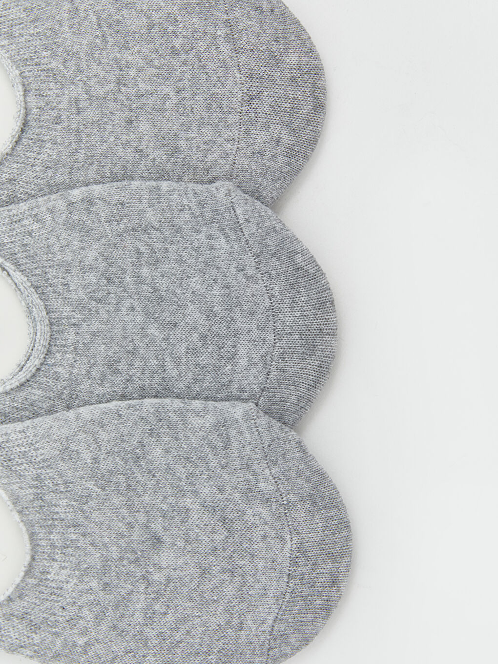 Gri Kaymaz Topuklu Kadın Babet Çorap 3'lü	-1