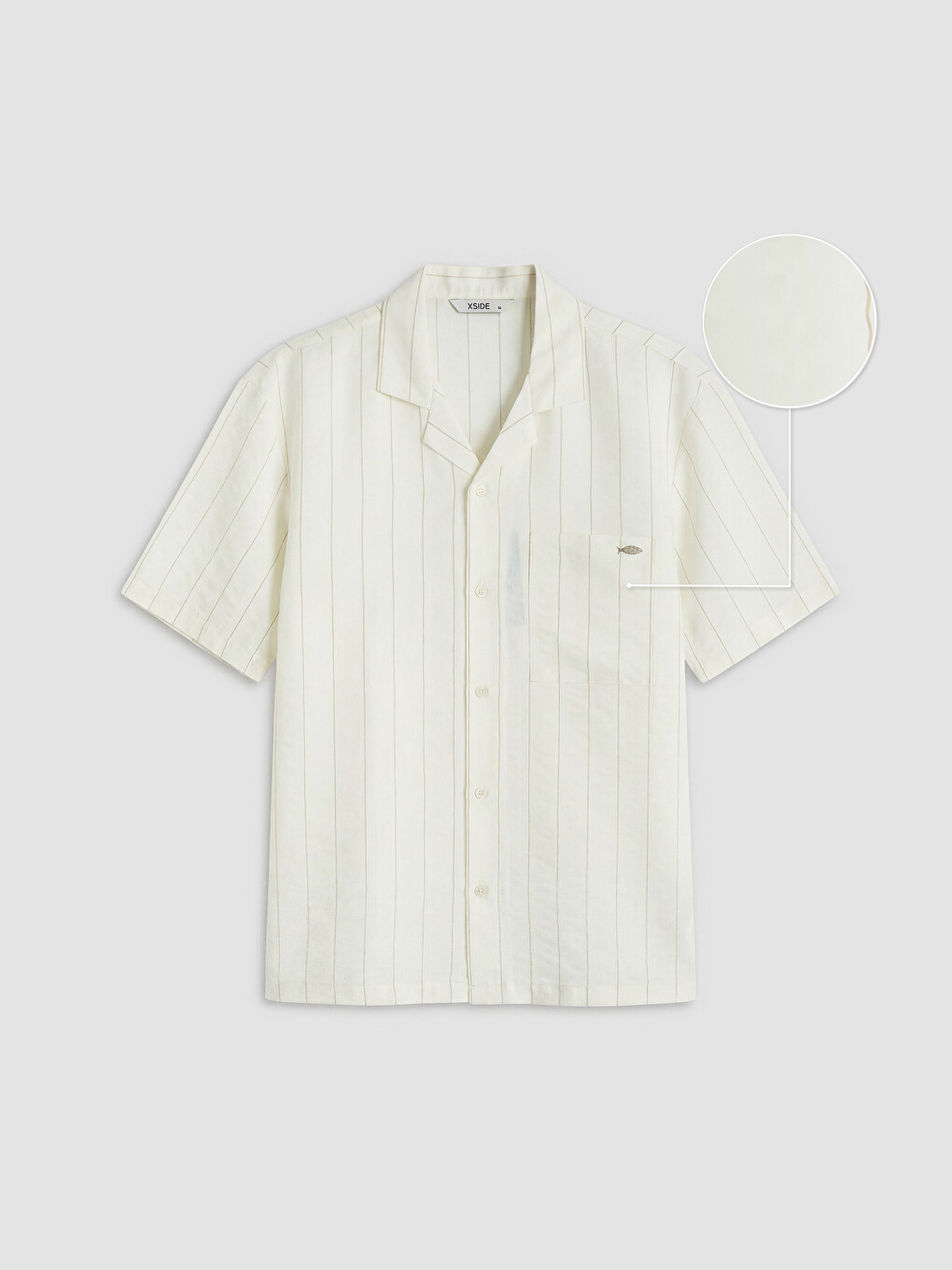 Bej Loose Fit Modal Karışımlı Erkek Gömlek-4