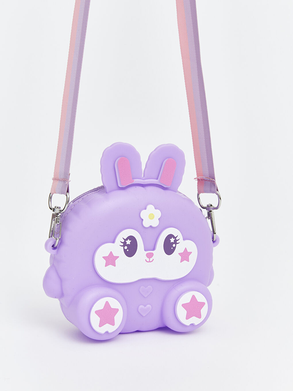 Lila Hayvan Figürlü Kız Çocuk Omuz Çantası-1