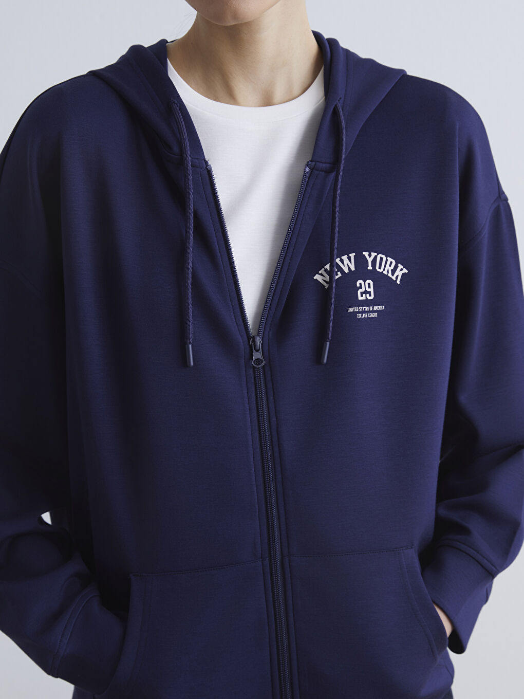 Sweat à capuche zippé oversize pour femme-2