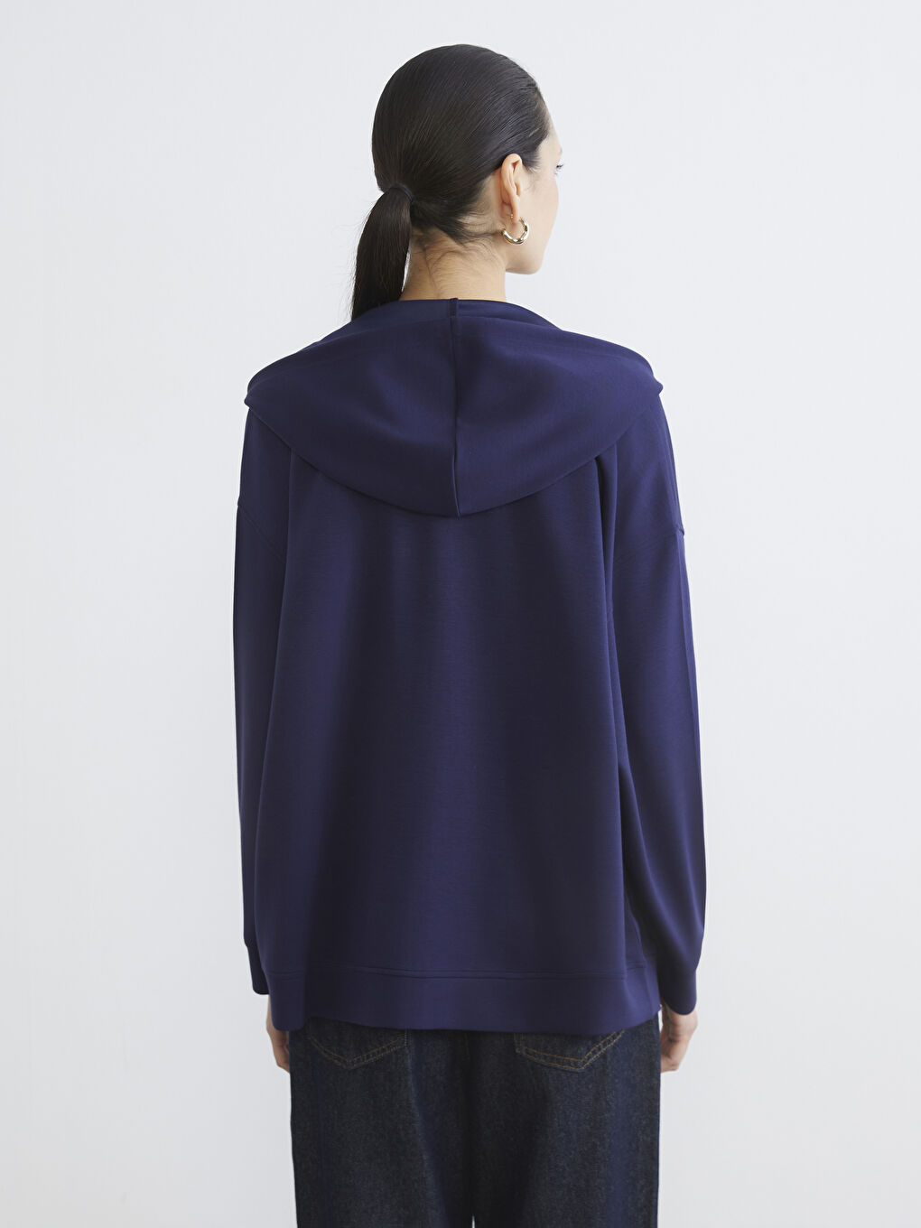 Sweat à capuche zippé oversize pour femme-3