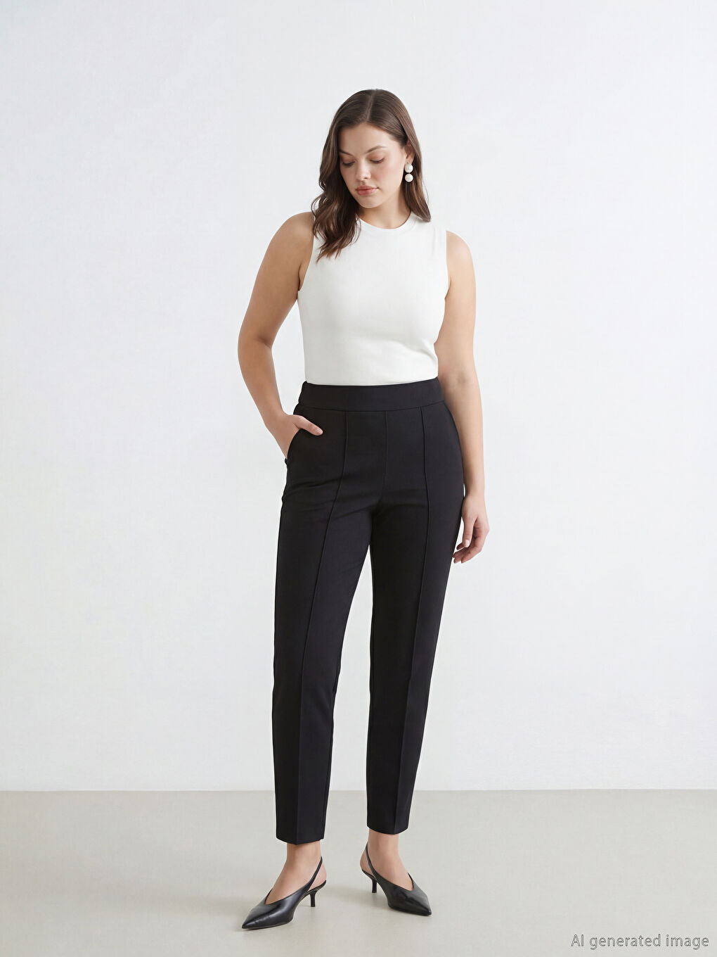 Women's Trousers with Elastic Waistband-1
