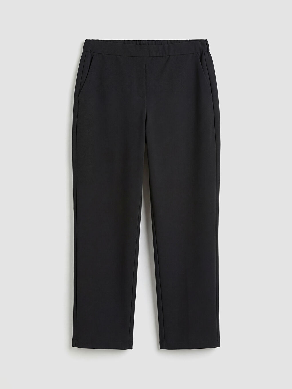 Siyah Beli Lastikli Havuç Kesim Kadın Pantolon-4