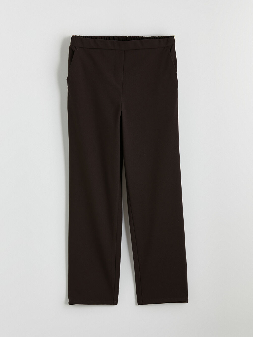 Kahverengi Beli Lastikli Havuç Kesim Kadın Pantolon-4